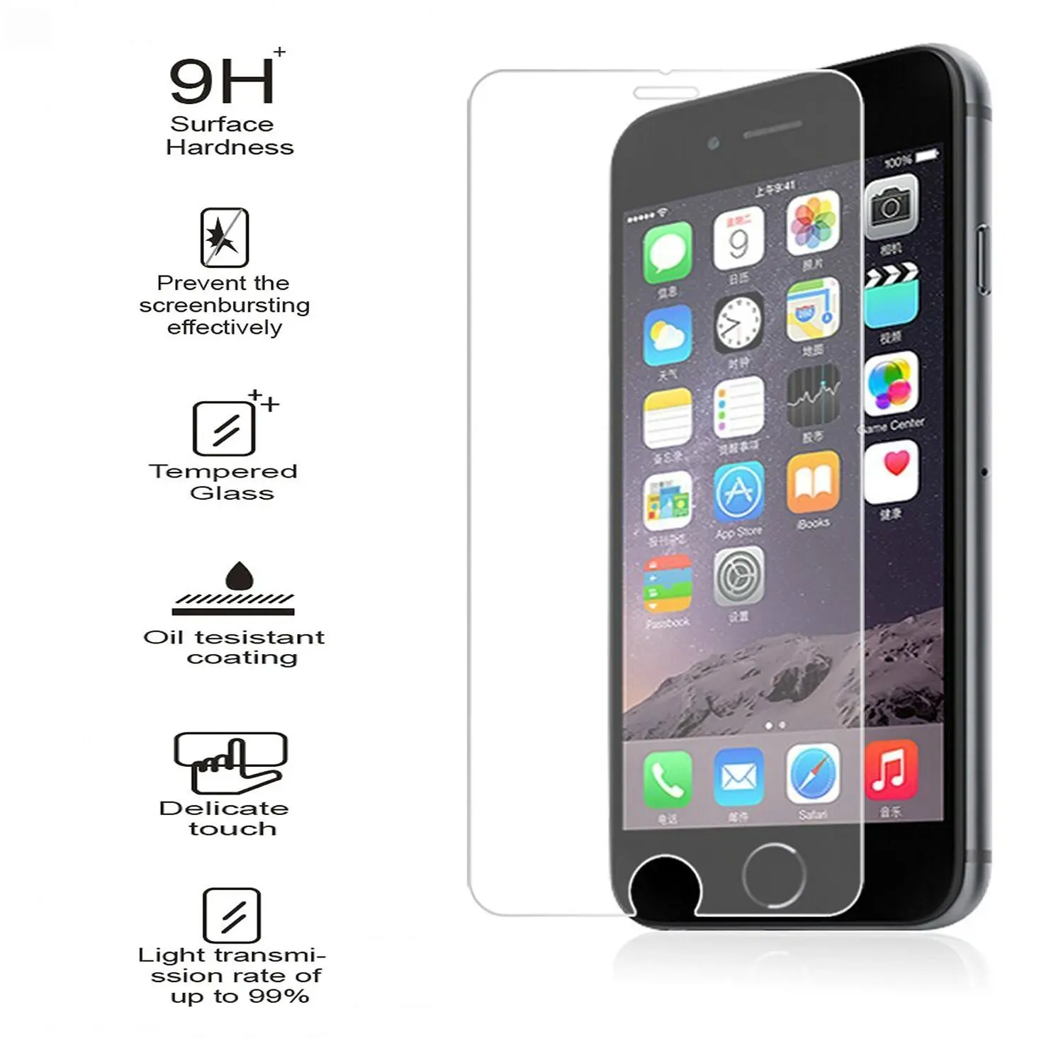 2.5D 9H твердость HD анти синий свет закаленное стекло для iPhone 8 Защитная пленка