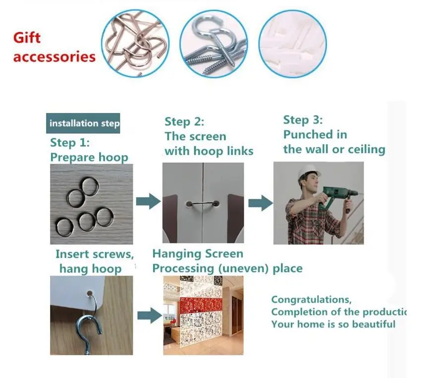 4 шт./лот экраны из плексигласа Biombo креативный китайский стиль перегородка для