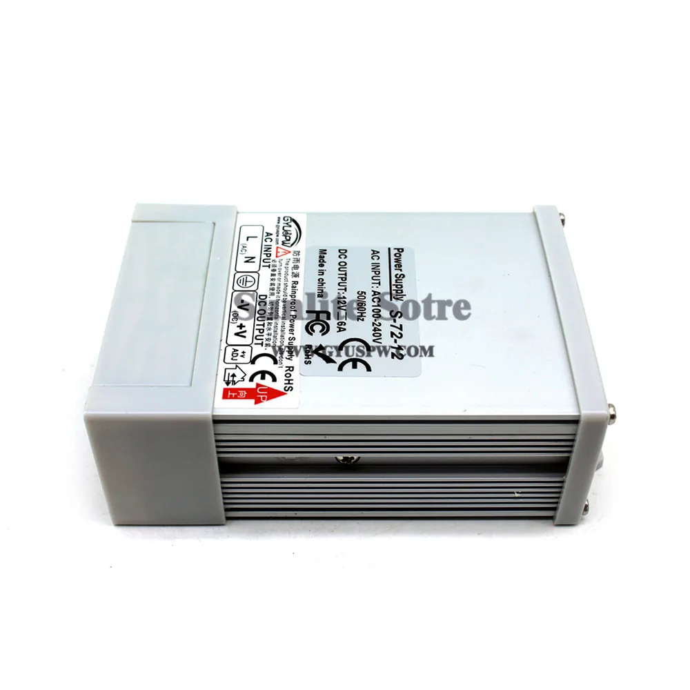 AC к DC12V 6A 72 Вт непромокаемый источник питания Трансформаторы DC 12 в наружный