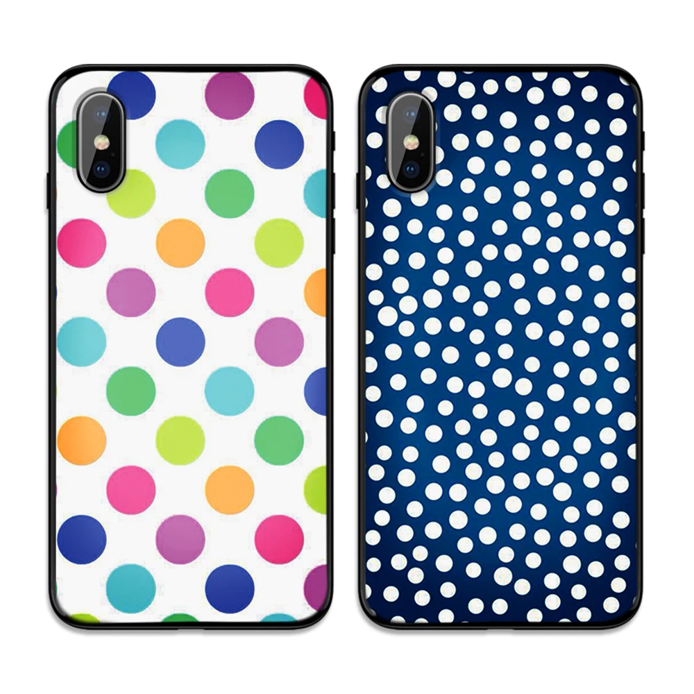 Красивый мягкий ТПУ чехол в горошек для Apple iPhone 6 6S 7 8 Plus 5 5S SE X XS MAX XR силиконовые