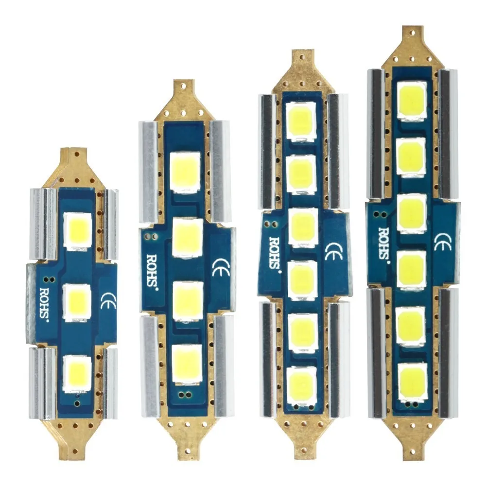 2 шт. супер яркий гирлянда 31 мм 36 39 41 C5W C10W Led 2835 Smd интерьер чтения белые лампы Купол