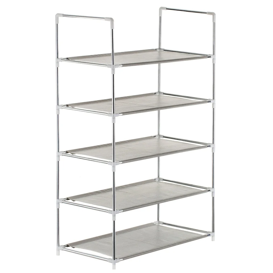 5-Tier Grey 4/5/6 Слои обуви стойки Экономия пространства для нетканых материалов Сталь трубы просты в установке домашняя обувь; тапочки для шкафа органайзер для хранения на полке стенд держатель - Цвет: 5-Tier Grey