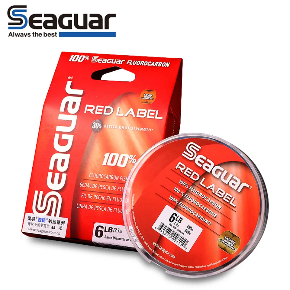 Оригинальная леска SEAGUAR RED LABEL 6LB-12LB Фторуглеродные Лески 229 м/183 м