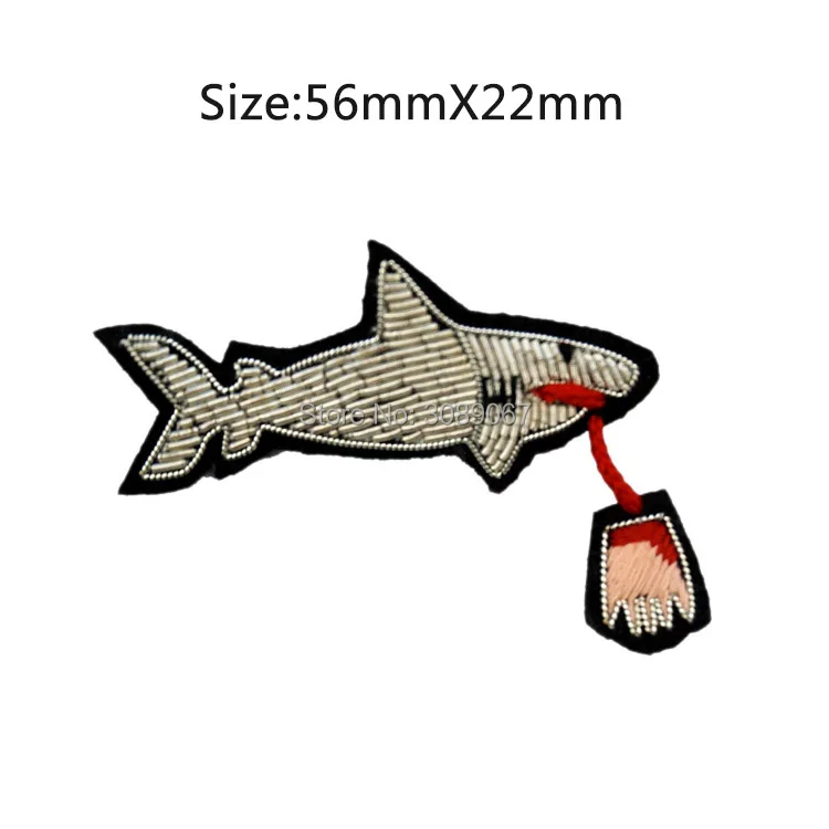 2017 DIY новинка модель высокого качества 3D ручной вышивкой в виде акулы PIN Ювелирные