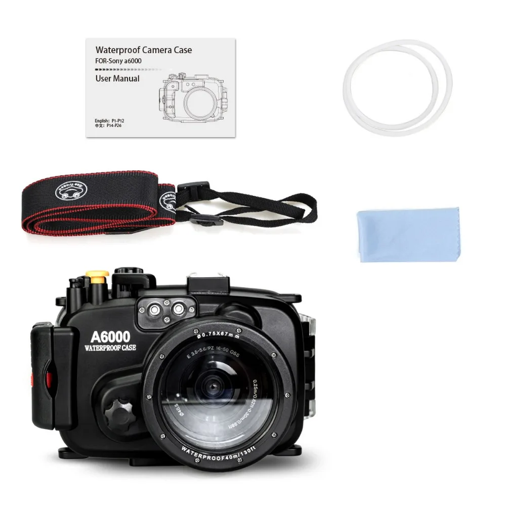 Водонепроницаемый корпус для камеры sony A6000 подводный 40 м непромокаемый чехол для подводной съемки основная защитная коробка 16-50 мм