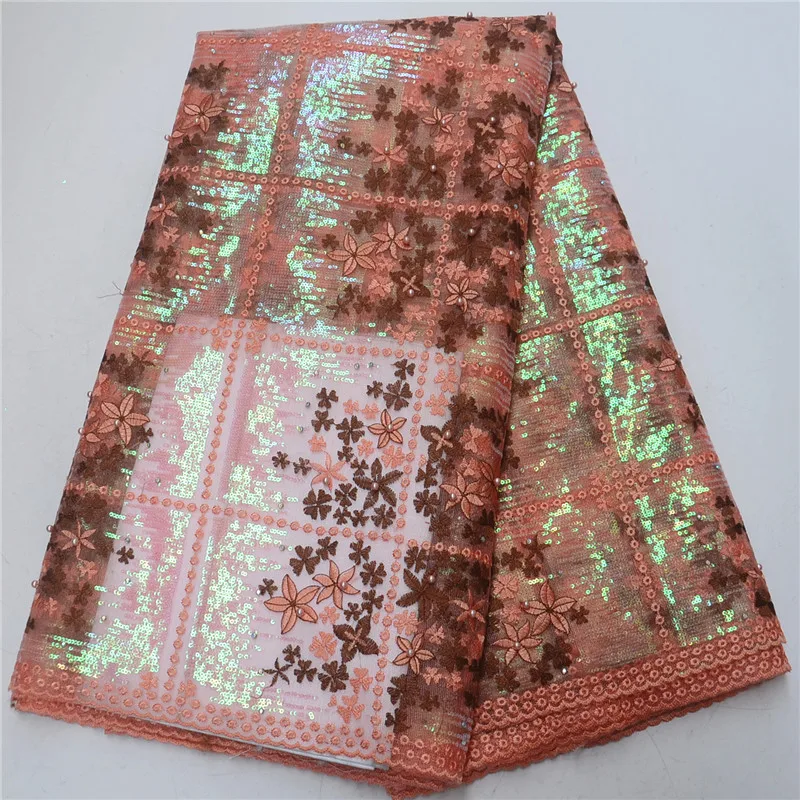 White African Lace Fabrics With Sequins And Beads French Fabric 2019 High Quality For Nigerian Women PSA310-2 | Дом и сад