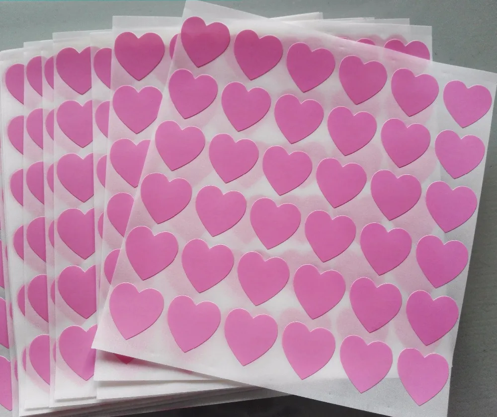 

19x19mm Beautiful Heart Shape Decoration Stickers 7 Colors for Choice OF06