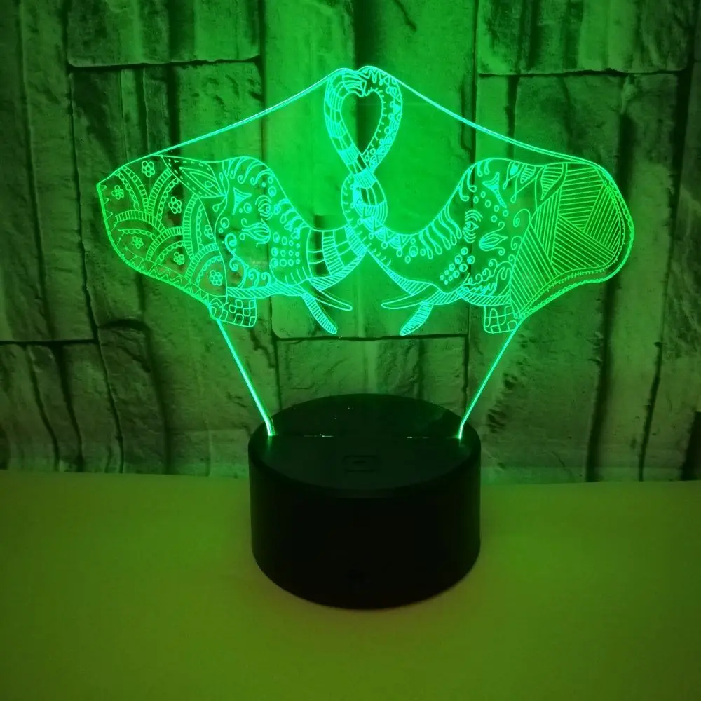 3d-ночсветильник в виде слона с питанием от Usb милая 3d-лампа сенсорным Led