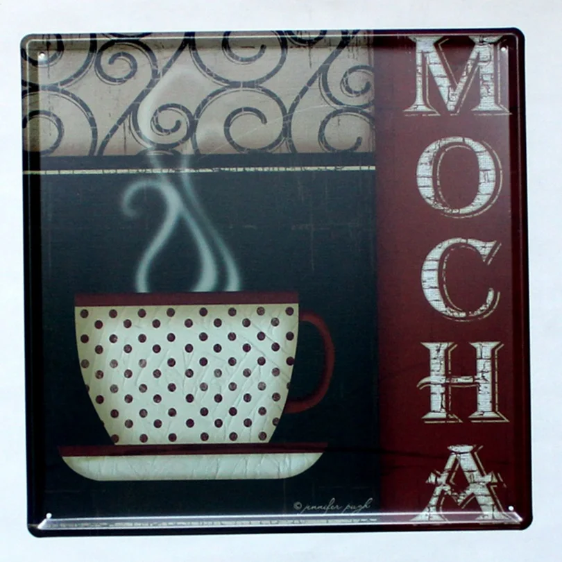 Металлическая настенная панель Cofe для кофейного дома с жестяными вывесками