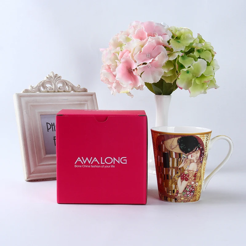 Креативная чашка для воды из костяного фарфора картина маслом художественная