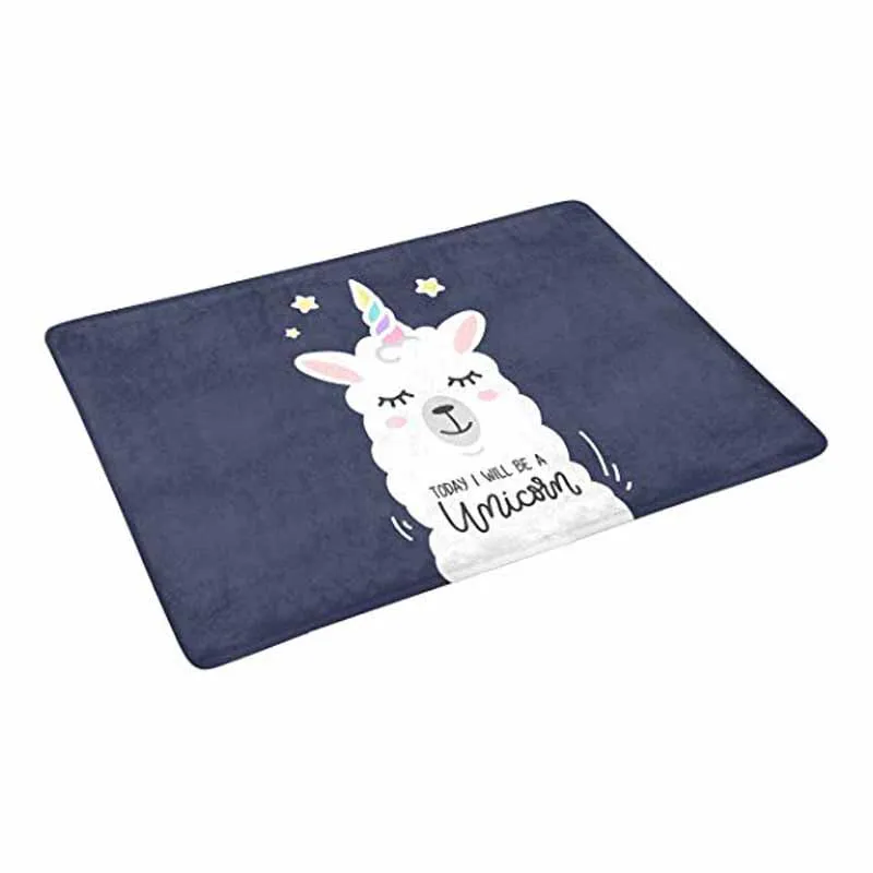 Llama in Unicorn Horn with Funny Quotes I Will Be a Doormat Non-Slip Indoor and Outdoor Door Mat Rug Home Decor Entranc | Дом и сад