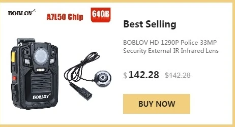 BOBLOV PD50 HD 1296P носимая камера с ИК ночным видением 32GB / 64GB карманная полицейская камера безопасности- видеорегистратор