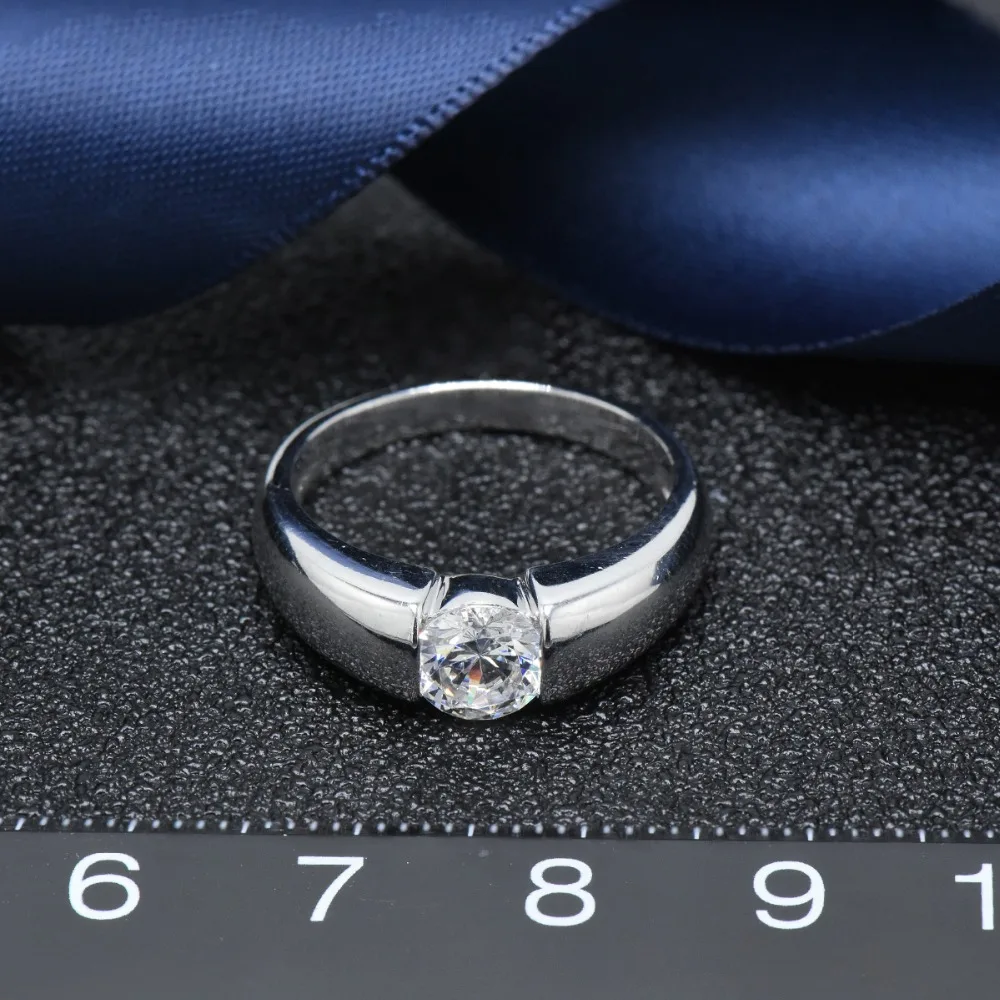 Hutang изящное кольцо из стерлингового серебра 925 пробы 1.0ct aaaaa кубический цирконий CZ