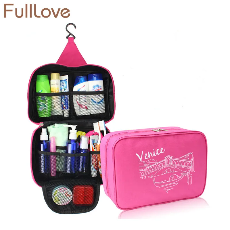 FullLove 25*17*8 5 см висячая косметичка ткань синий мост Печать молния дорожная сумка