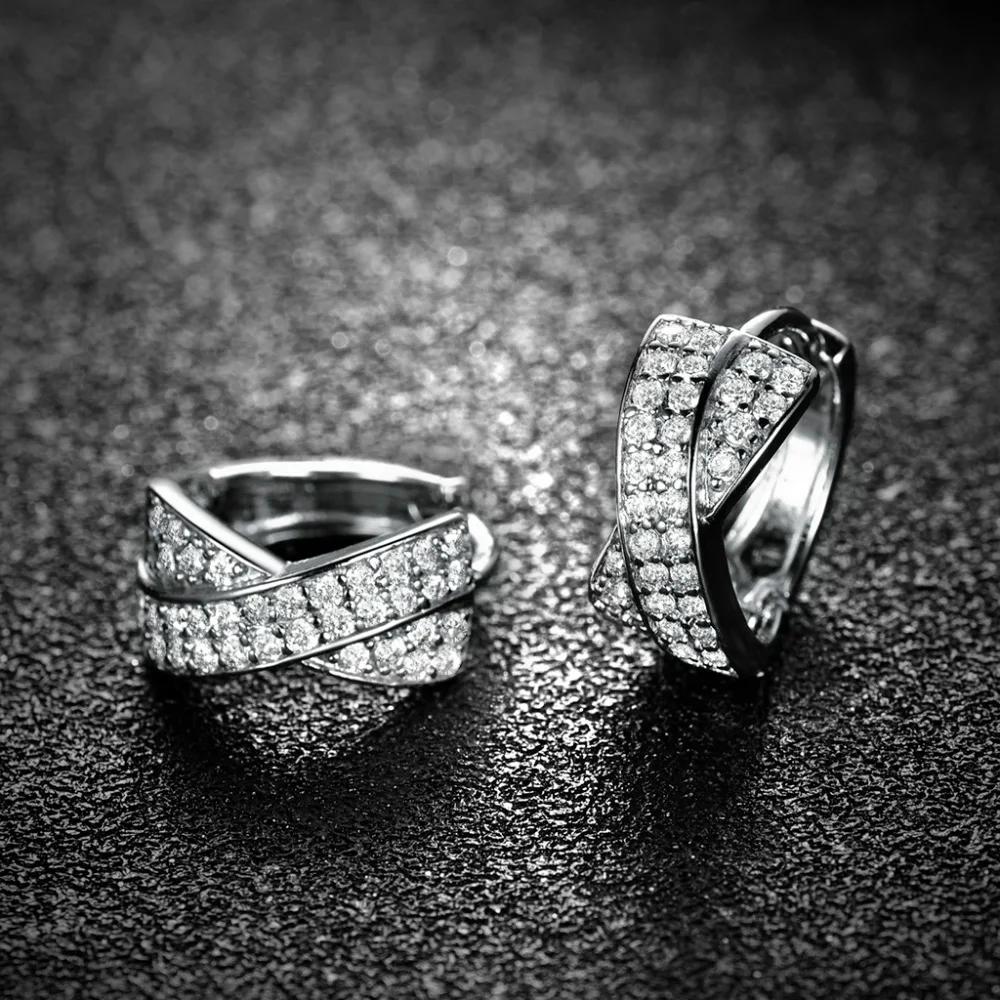 XIAGAO X shape Amazing Flash AAA Cz камень Pave Установка кубический циркон кристалл золотой цвет модные серьги обруча для женщин ME213