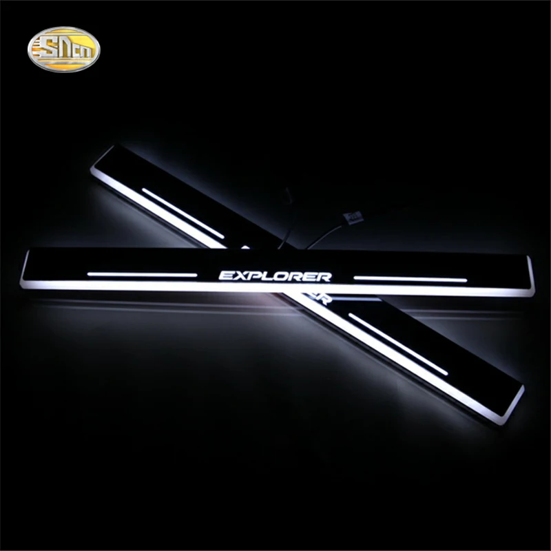

SNCN LED door sill for Ford Explorer Led moving door scuff plate welcome pedal accessories