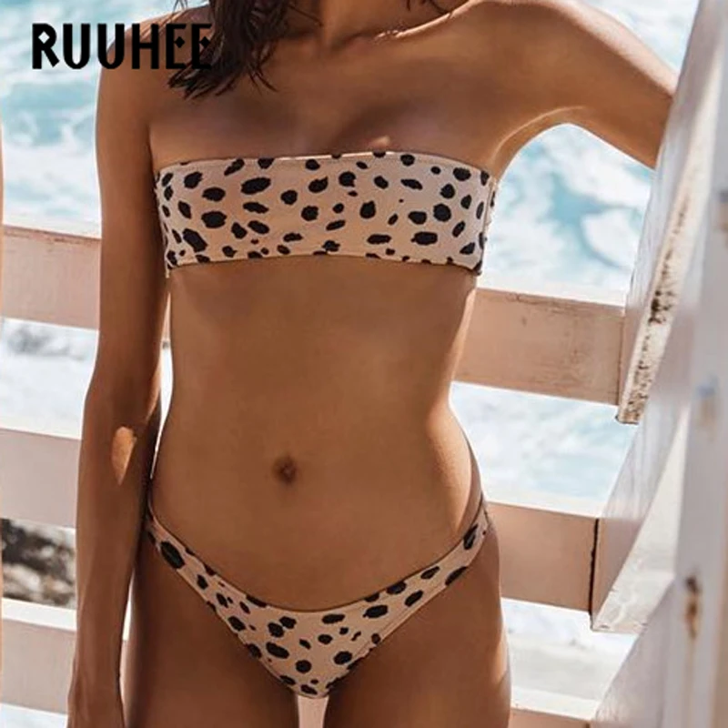 Бандаж RUUHEE, бикини, купальник для женщин, микро бикини, набор,, с животным принтом, купальник для женщин, летняя пляжная одежда, бикини