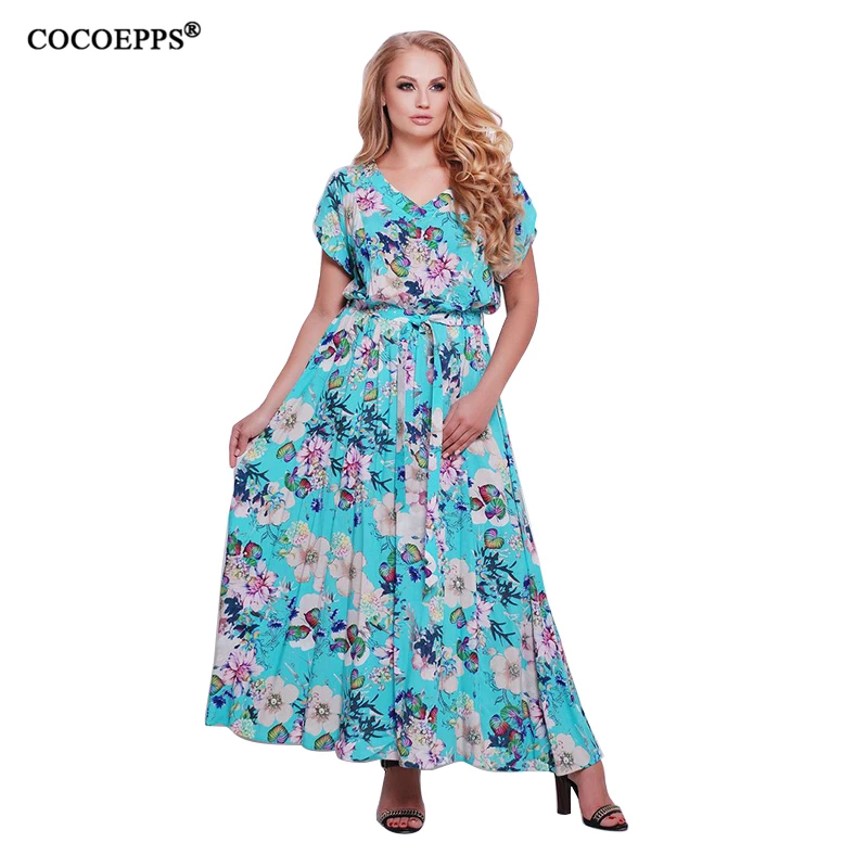5XL 6XL женское Макси платье большого размера с 2019 летнее плюс пляжные Вечерние