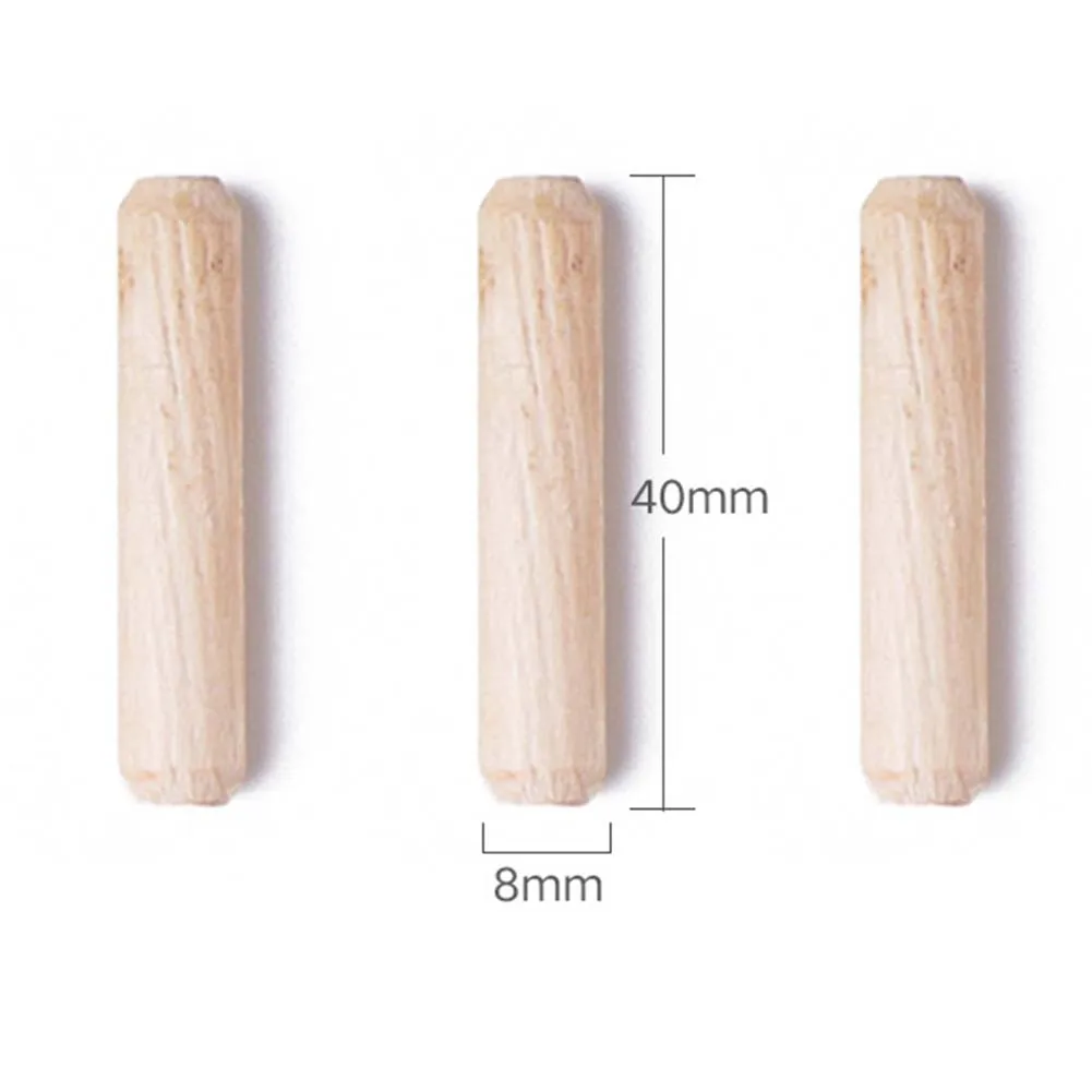 8x40mm 100 шт./упак. 8*40/8*50/10*60 мин сосны круглые деревянные стержни палочки Премиум прочный деревянный дюбель для поделки своими руками модель здания - Диаметр: 8x40mm