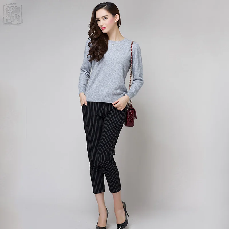 Основные Тонкой Шерсти Пуловеры женская Шерсть O-образным Вырезом Свитера