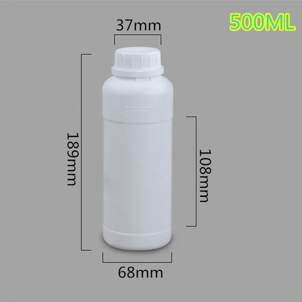 500ML Плотные пластиковые фторированные бутылки Химические органические растворители Контейнер 50 мл, 100 мл, 200 мл, 250 мл, 500 мл, 1000 мл - Цвет: 500ML