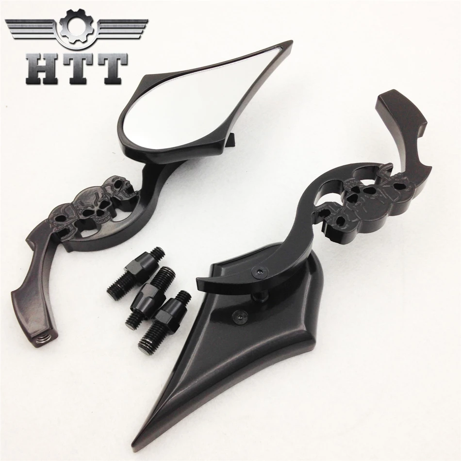 Черное зеркало с лезвием черепа на заказ подходит для Suzuki GSXR 600 1992 2007/ 750 1991 2007HONDA CBR