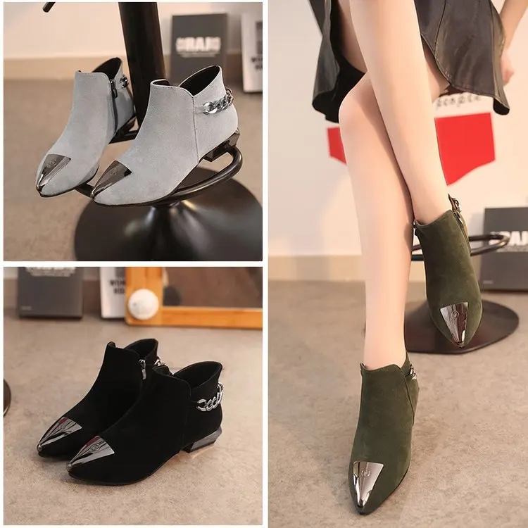 Botines Mujer 2018 Thigh High Boots Martin Shoes Female Fashion Point Toe Square Heels Women Spring Autumn | Обувь