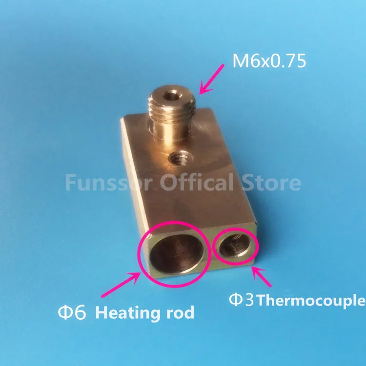 Съемная Медная головка Funssor UM2 1 75 мм/3 мм с резьбой М6 | Компьютеры и офис