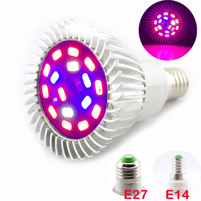 18 Led полный спектр комнатный растительный светильник cultivo phyto Лампа цветок E27 E14