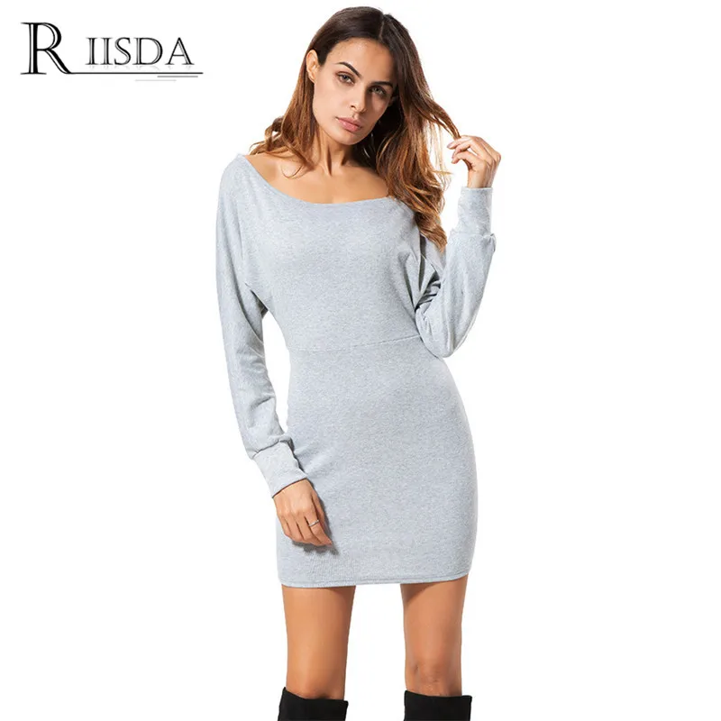 RIISDA Для женщин Bodycon Платье Весна 2018 модные с открытыми плечами платье