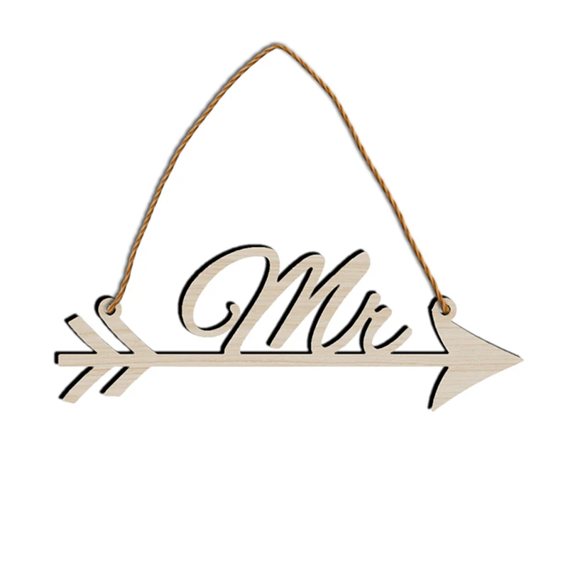 HAOLIVE 1 пара MR & MRS стрелка палец деревянный Свадебный декор резьбой индикатор для