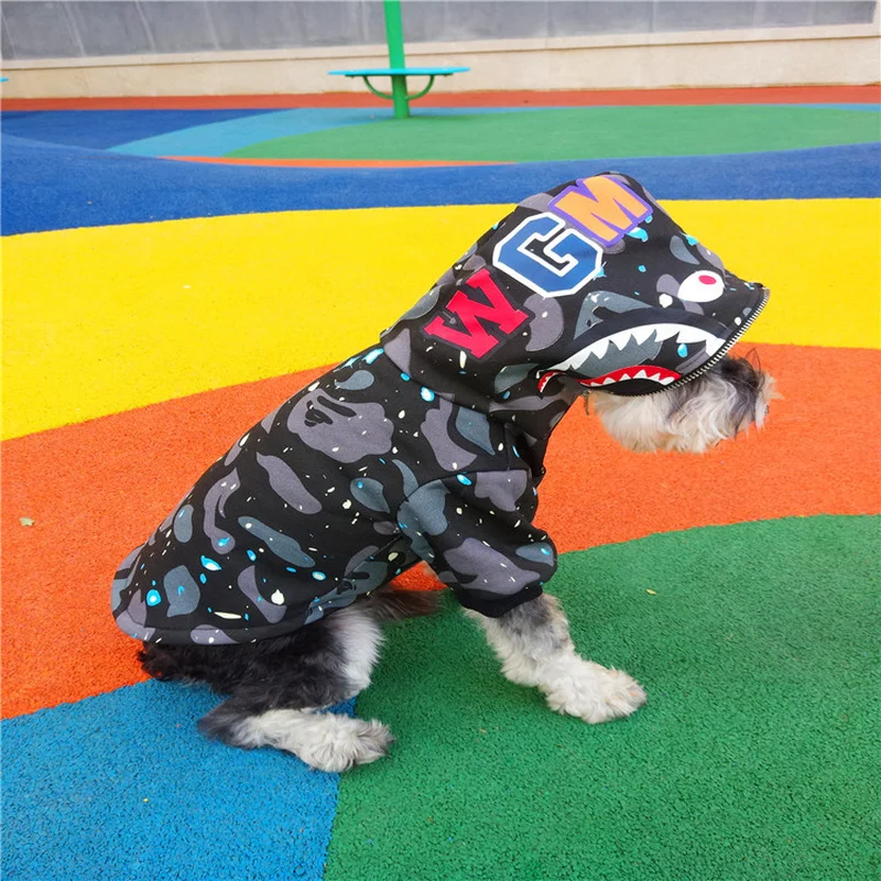 Новый Одежда с принтом в виде собак Осенне зимняя обувь Камуфляж молния Pet прилив