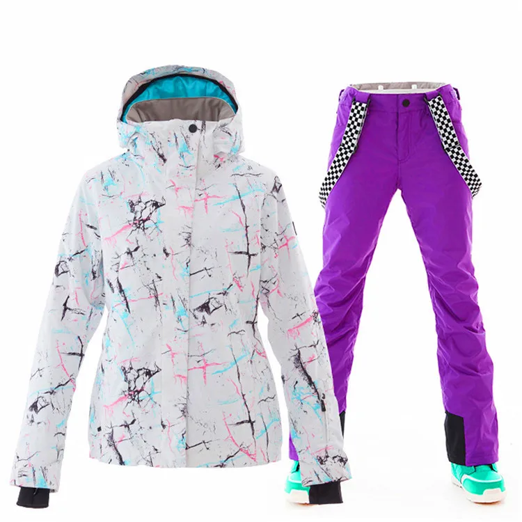 jacket pants l Зимняя Лыжная куртка для женщин, ветрозащитная, водонепроницаемая, для сноубординга, наборы для альпинизма, для снежного катания на лыжах, женский дизайн, большой размер, для кемпинга, походов, костюм - Цвет: jacket pants l
