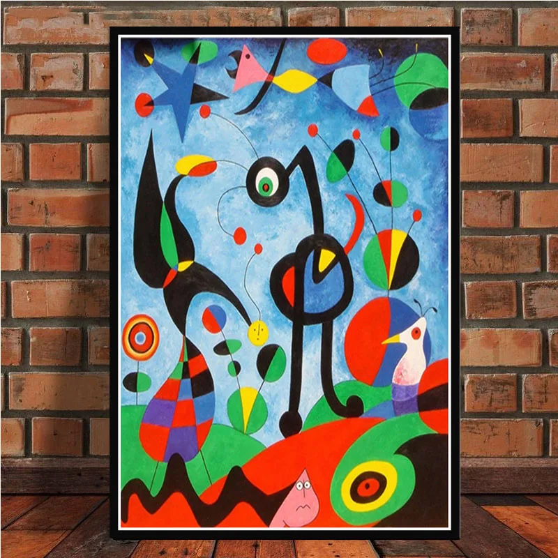 Постер и принты Joan Miro известные современные абстрактные Ретро картины