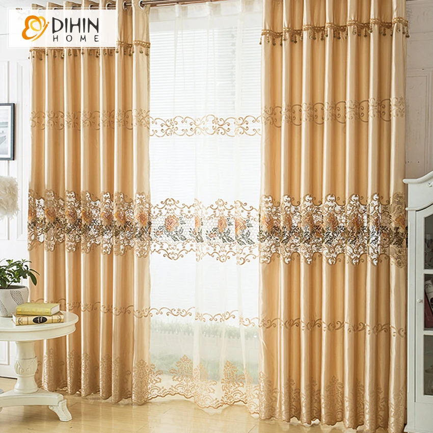 Штора с водорастворимой вышивкой 3 цвета|embroidery curtain|curtains golddecorative curtains |