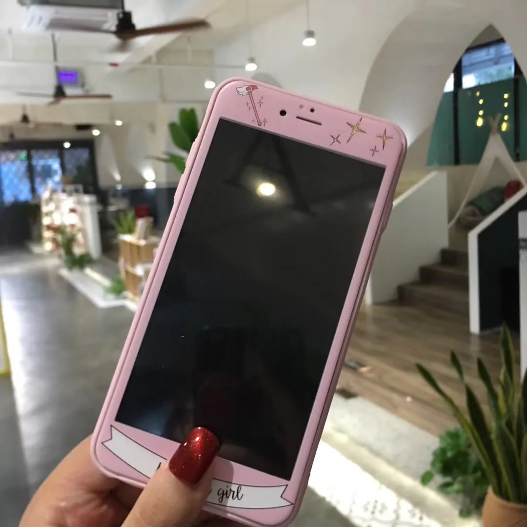 Закаленное стекло с мультяшным рисунком для iPhone 6 6S 7 Plus 8 защитная стеклянная