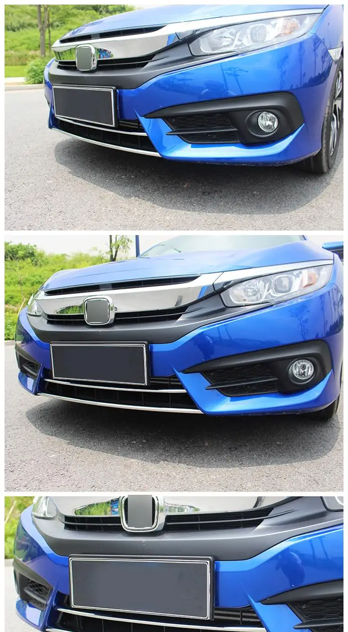 2 шт. Подходит для HONDA CIVIC Хром передний Нижний Бампер решетка для губ решетка крышка вставка протектор молдинг отделка гарнир защита