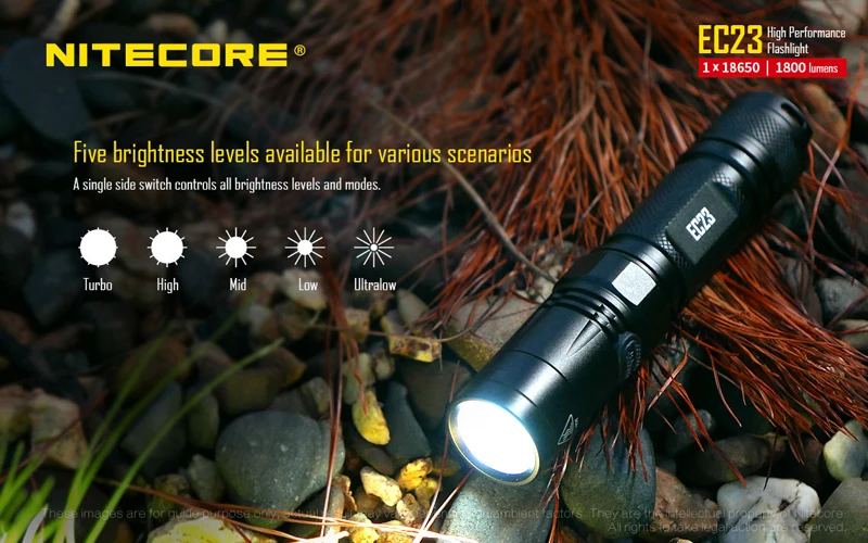 1800 люмен Nitecore EC23 CREE XHP35 HD E2 светодиодный высокопроизводительный фонарик с батареей(IMR18650 2500mAh 35A