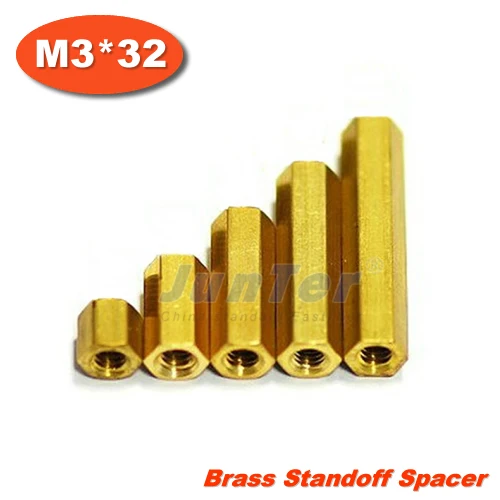 500 шт./лот латунь противостояние прокладка M3 женский x 32 мм|brass standoff spacer m3|standoff m3spacer