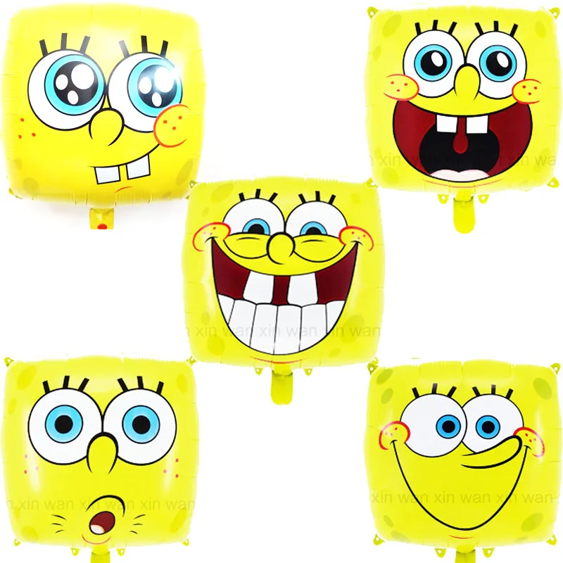 10pc mix spongebob 10 шт./лот, квадратные фольгированные шары с изображением Губки Боба, 18 дюймов, улыбка, сюрприз, Губка Боб, вечерние шары для детей, игрушки - Color: 10pc mix spongebob