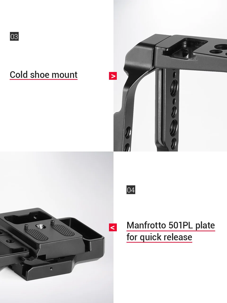 SmallRig QR Половина Клетка для Blackmagic Дизайн Карманный кинотеатр камера BMPCC 4K 6K со встроенной Manfrotto 501PL пластина NATO Rail-2255