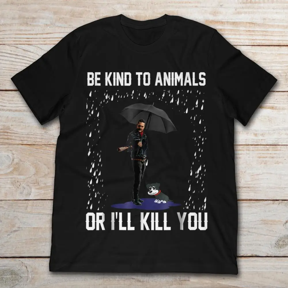 John Wick Be kind to Animals Or I'll Kill You черная футболка с рисунком Мужская унисекс новая