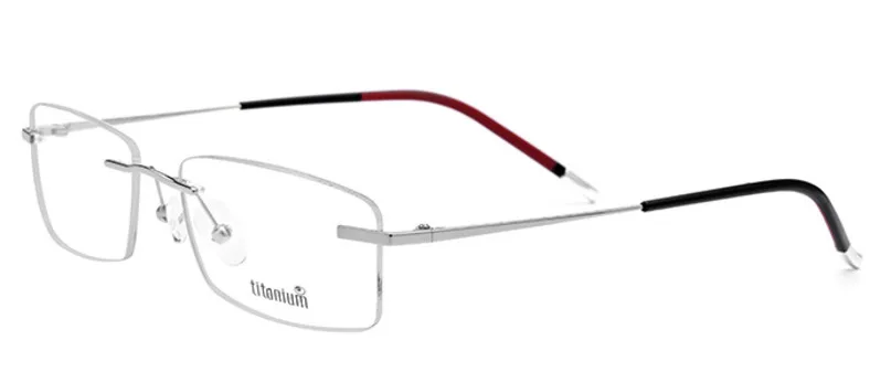Matte silver B титановая ip-гальваническая оправа без оправы чистая титановая оправа для очков мужские очки близорукость очки Oculos De Grau Украина - Цвет оправы: Matte silver