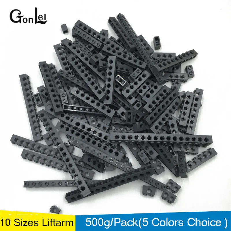 500 г/лот игрушка техника Liftarm часть MOC кирпич 1*1-1*16 с отверстиями дети Строительные