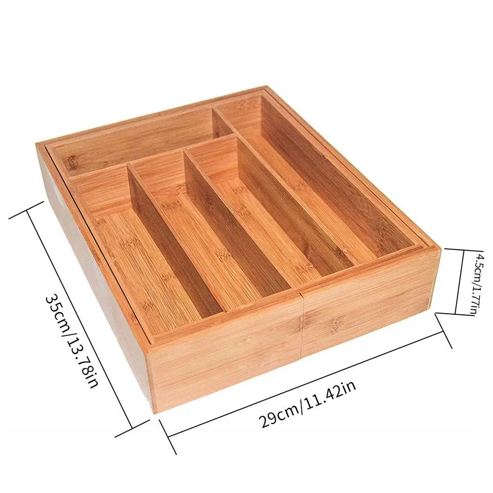 5/6/7 Grid Cutlery Tableware Storage Box Tray with Flatware Organizer Used for Drawer Jewelry Organizer Divider Bamboo Holder