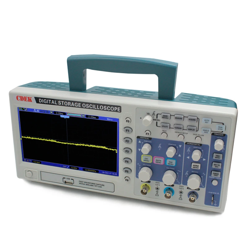 Осциллограф CDEK DSO1102B 2 канала 100 МГц настольный USB-осциллограф цифровое хранилище