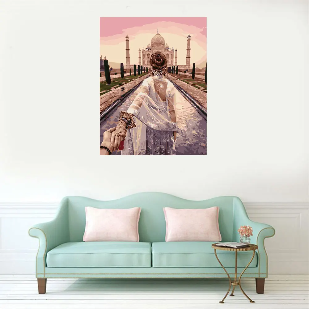 Картина маслом по номерам с рамкой домашний декор любовник рисунок ручная работа