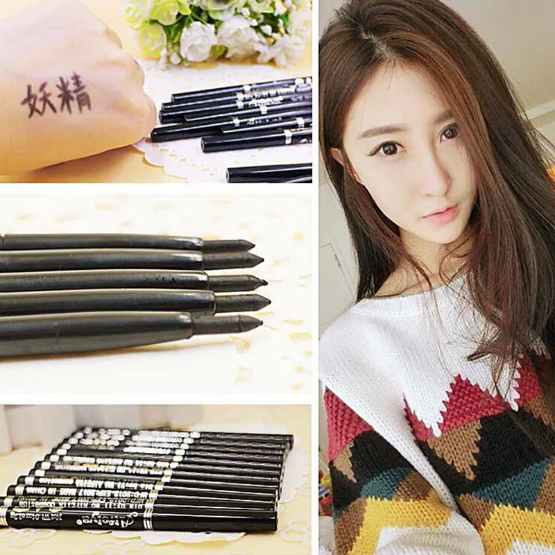 Женский Красота 2 шт./партия эссенция подводка для глаз Черная Автоматическая