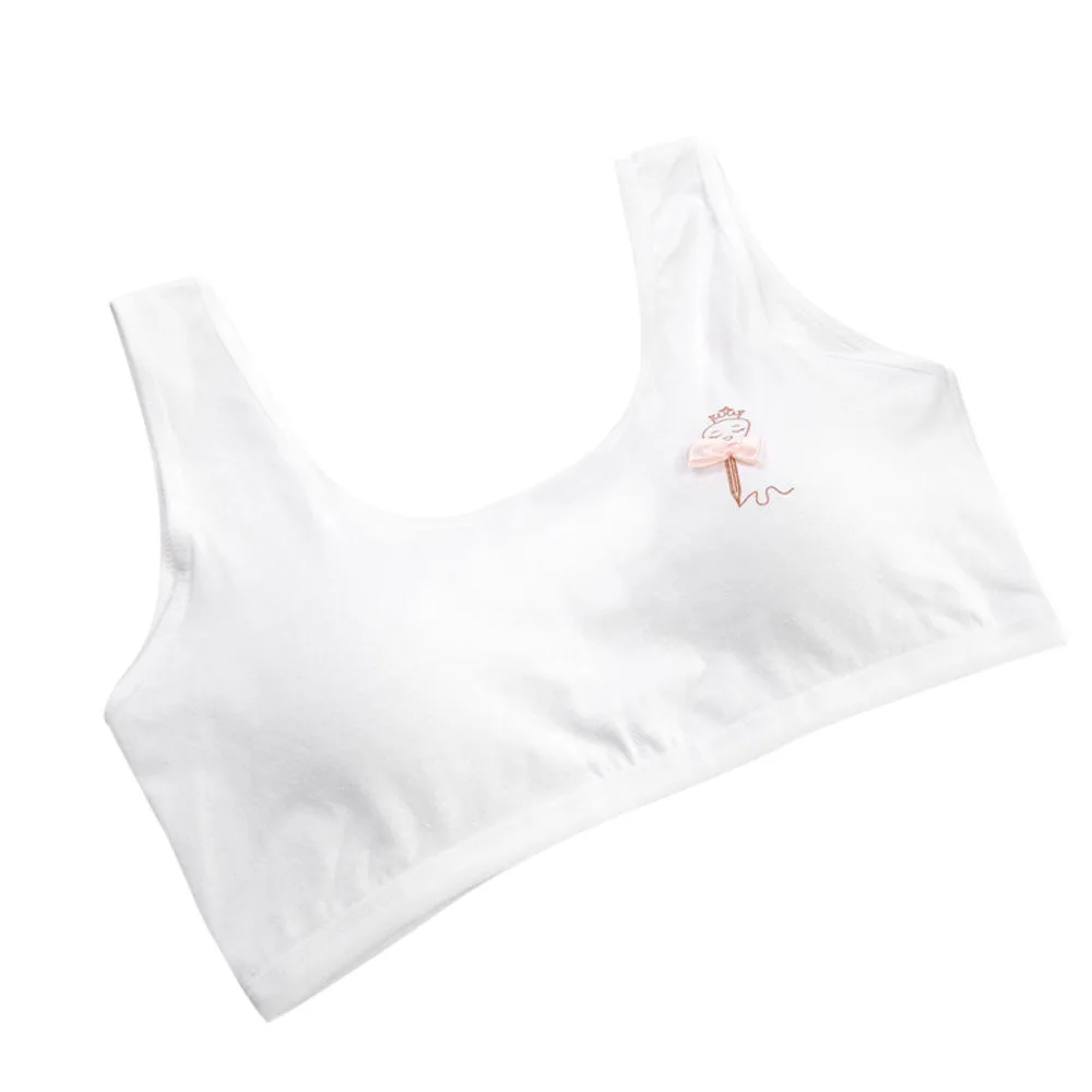 Girls Cotton Vest Teenage Bra Kids Candy Color Sports Breath Tank Tops Underwear | Мать и ребенок