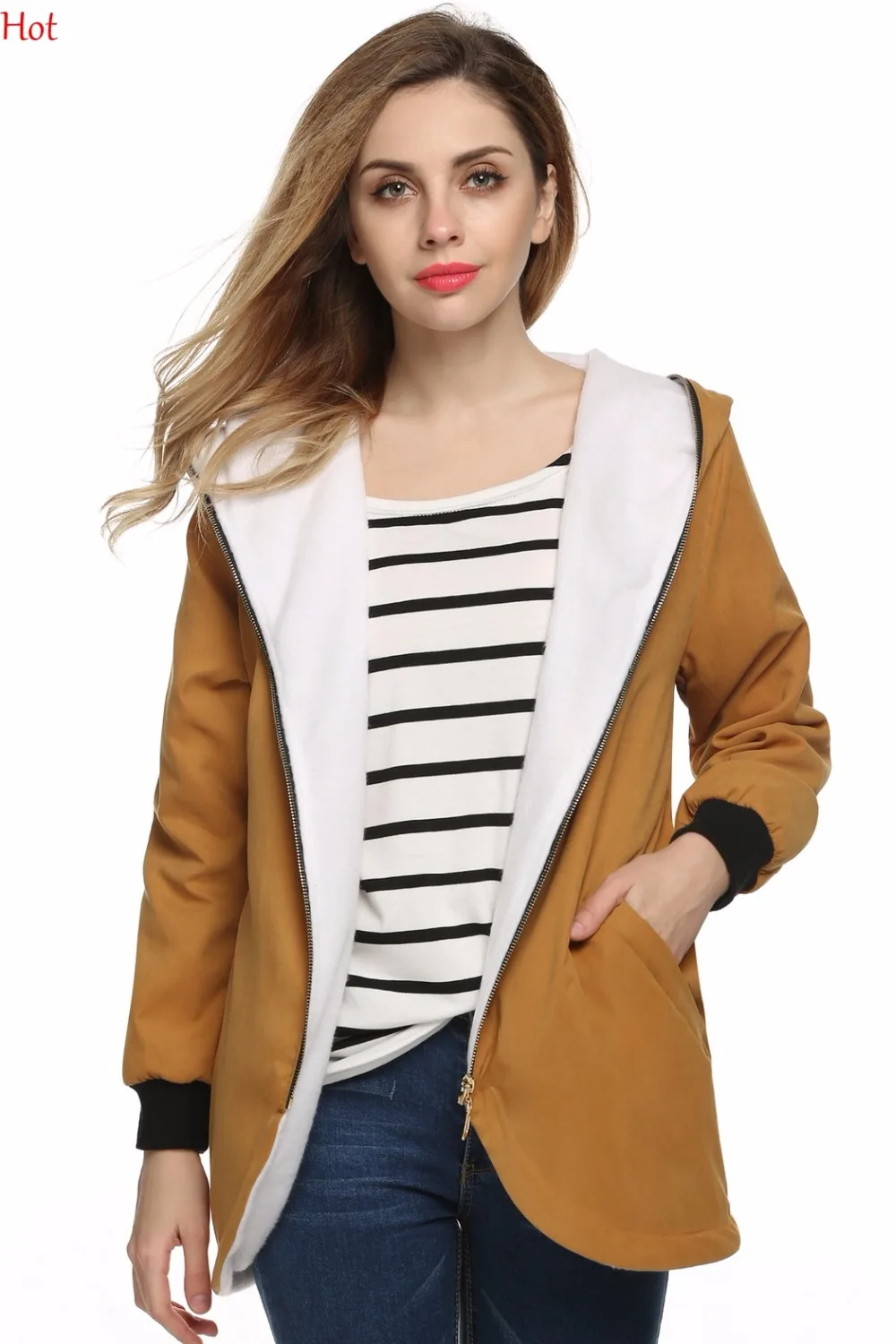 Новые осенние стильные женские пальто Необычные тонкие куртки с молнией и